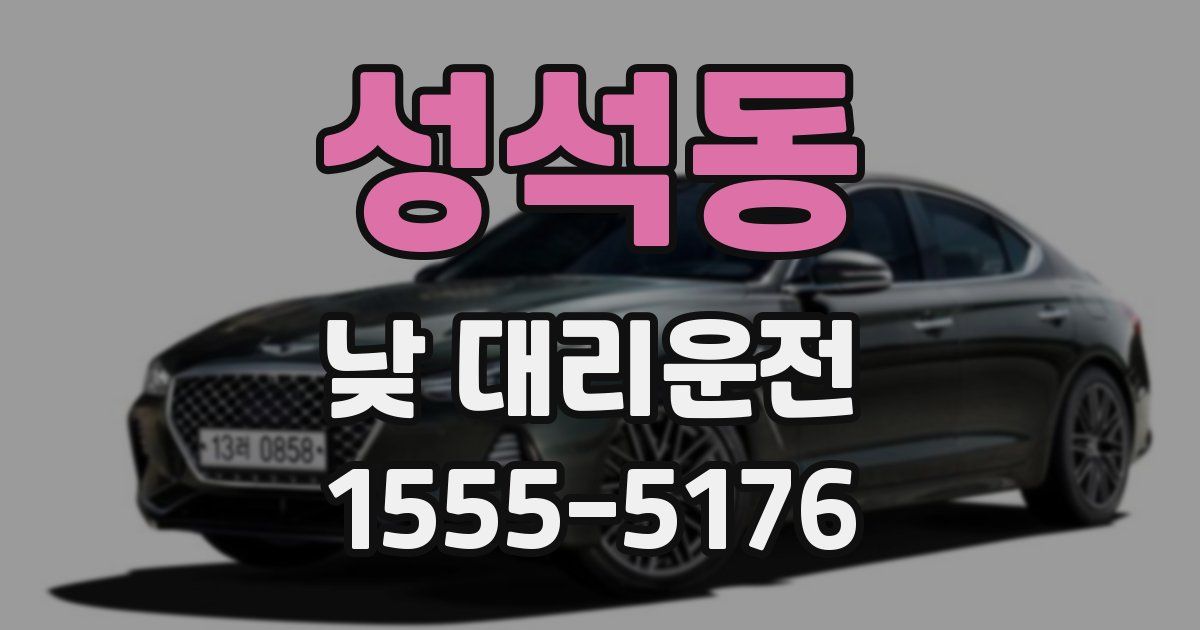 성석동 낮 대리운전
