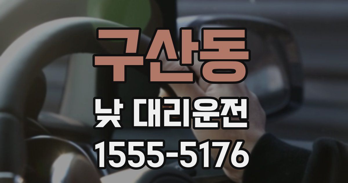 구산동 낮 대리운전
