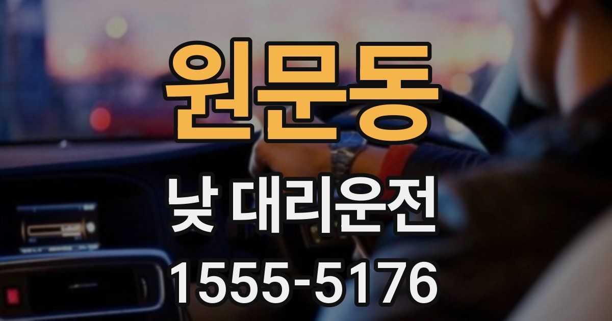 원문동 낮 대리운전