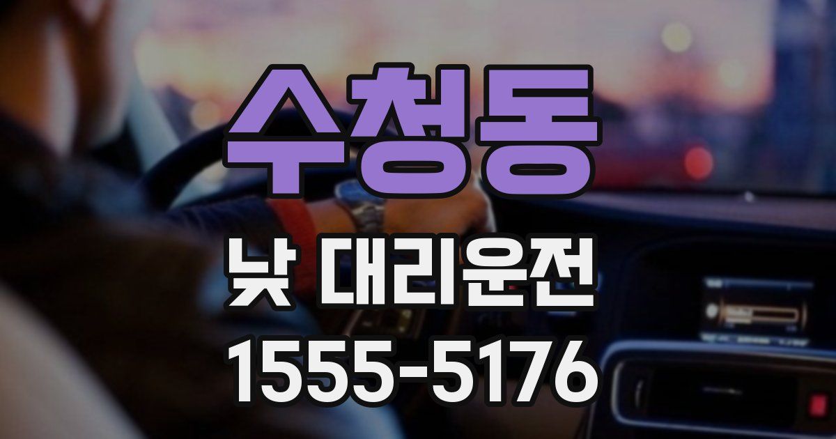 수청동 낮 대리운전