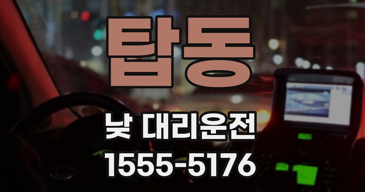 탑동 낮 대리운전