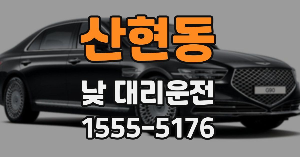 산현동 낮 대리운전