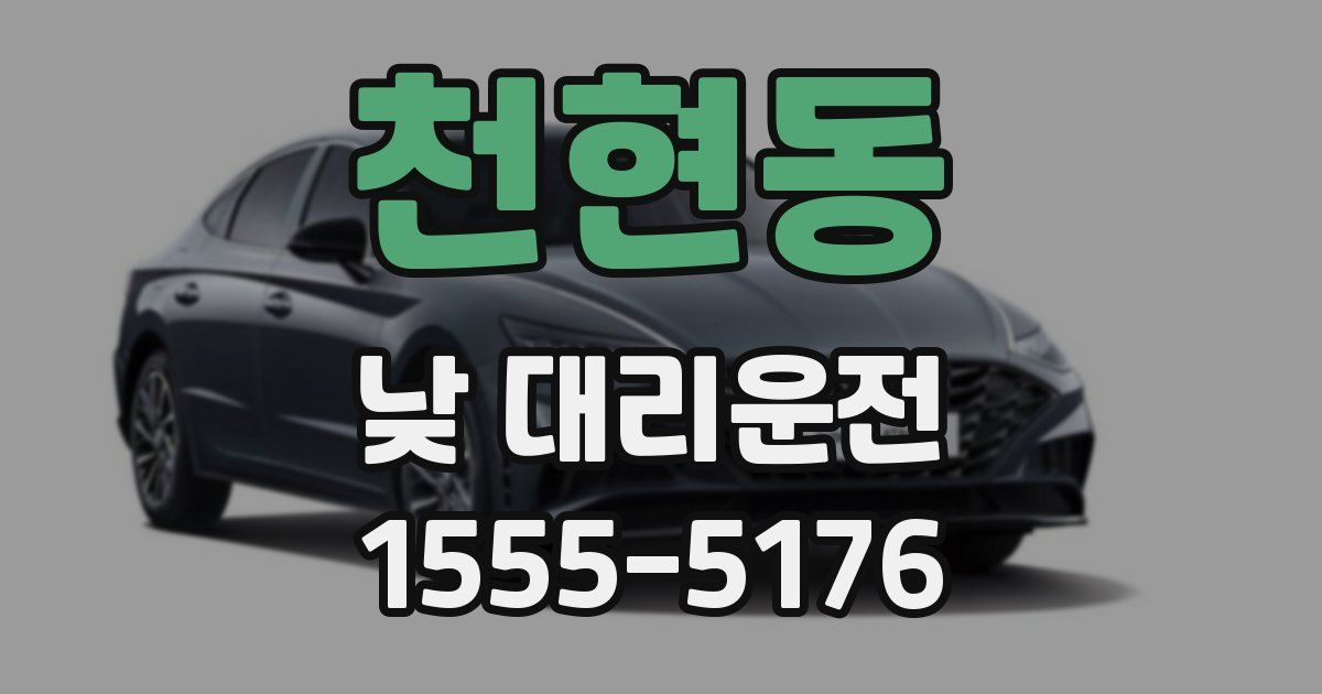 천현동 낮 대리운전