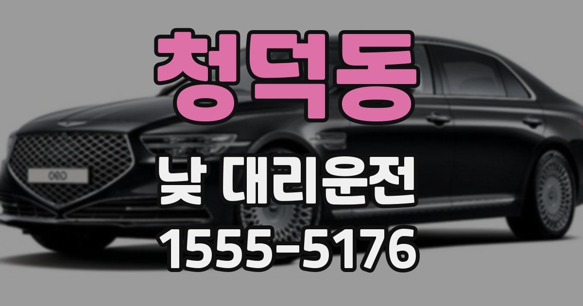 청덕동 낮 대리운전