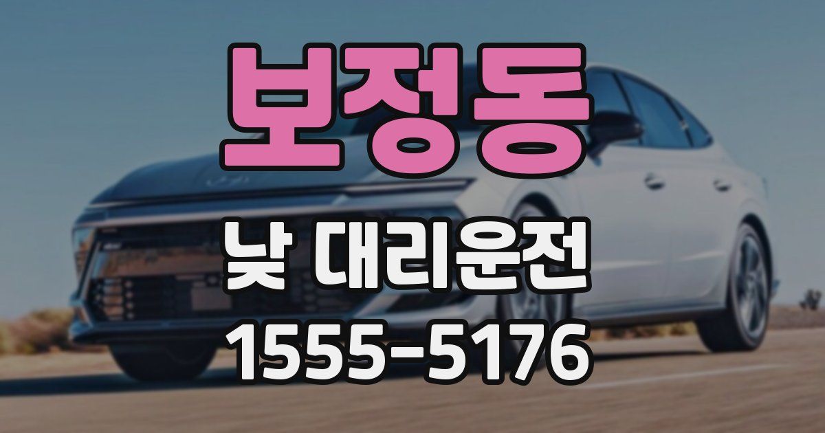 보정동 낮 대리운전