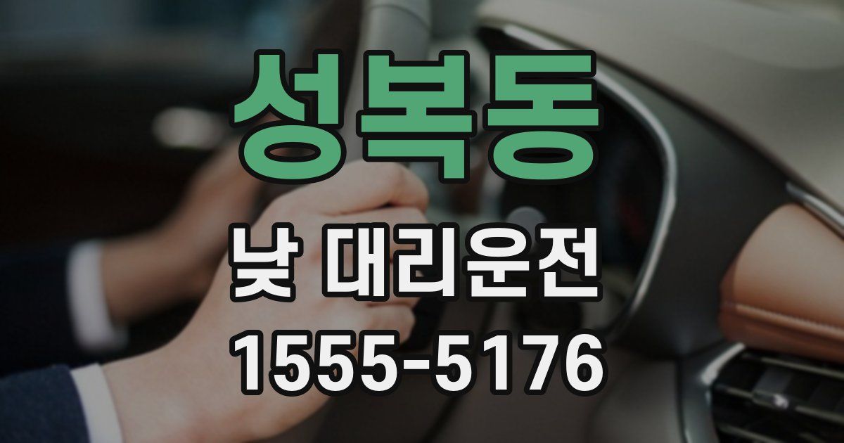 성복동 낮 대리운전