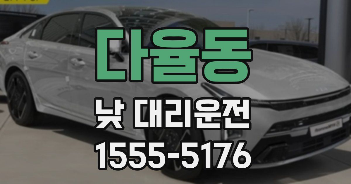 다율동 낮 대리운전