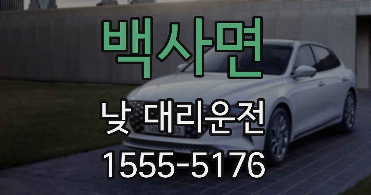 백사면 낮 대리운전