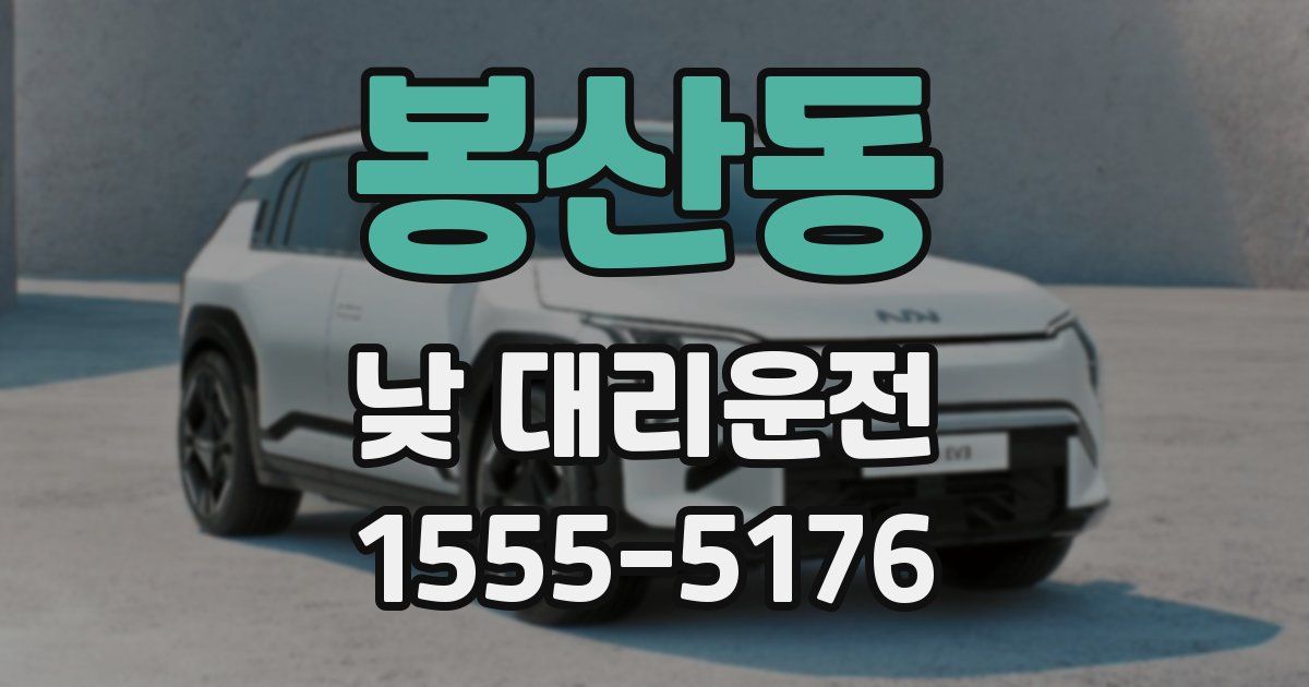 봉산동 낮 대리운전