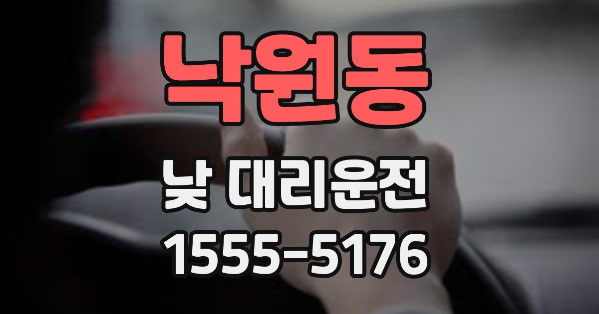 낙원동 낮 대리운전