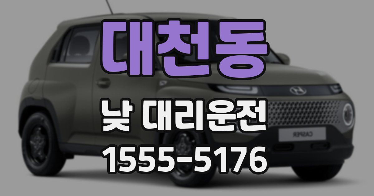 대천동 낮 대리운전