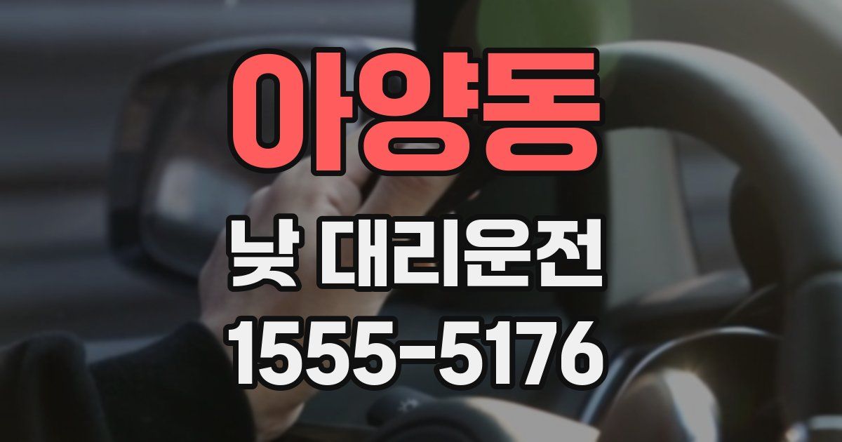 아양동 낮 대리운전
