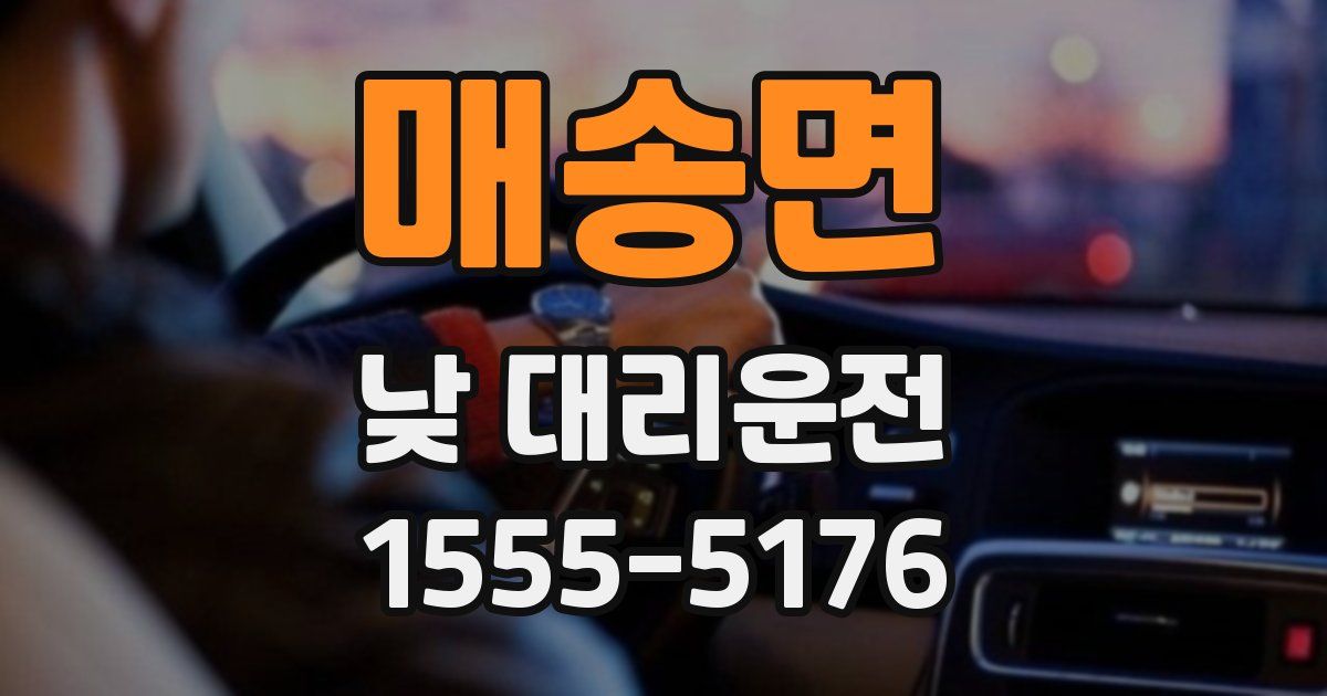 매송면 낮 대리운전