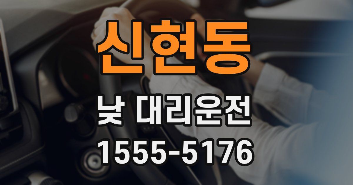 신현동 낮 대리운전