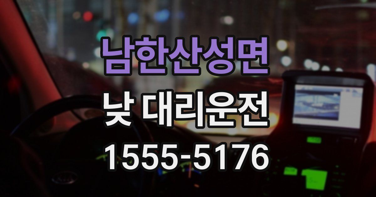 남한산성면 낮 대리운전
