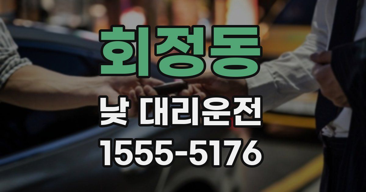 회정동 낮 대리운전