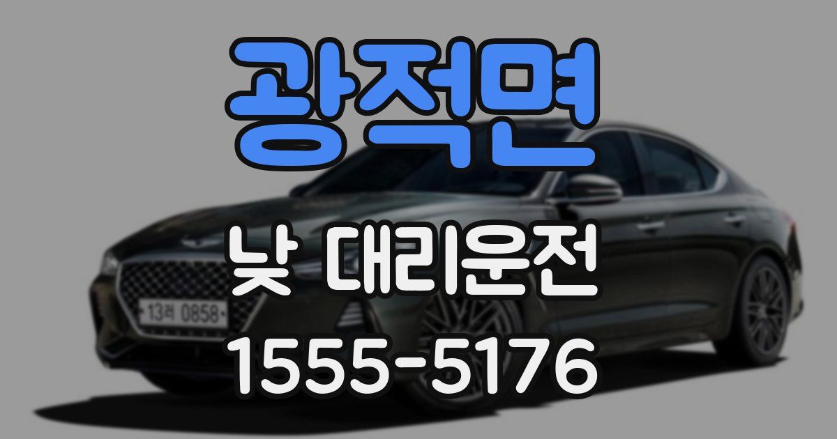 광적면 낮 대리운전