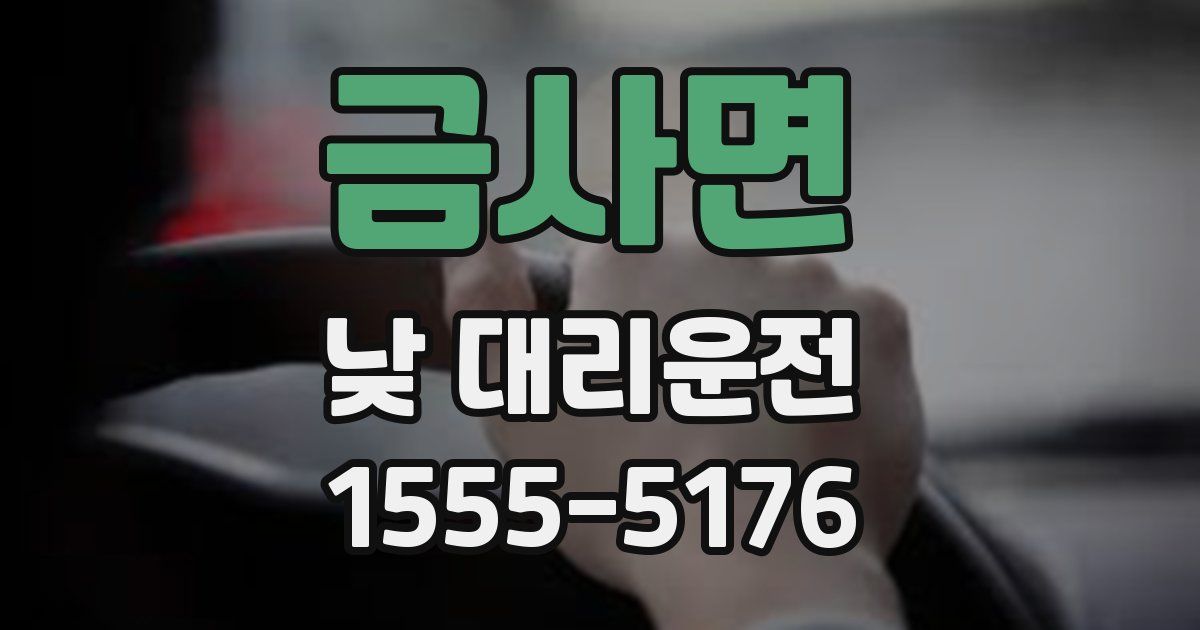 금사면 낮 대리운전