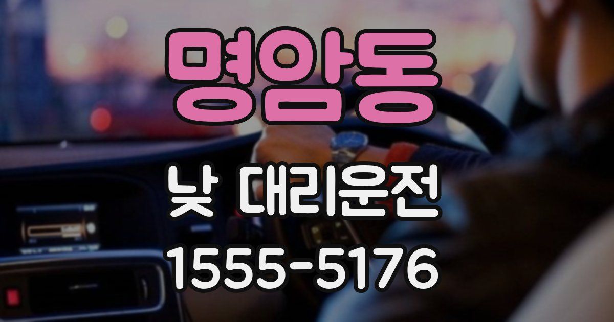 명암동 낮 대리운전