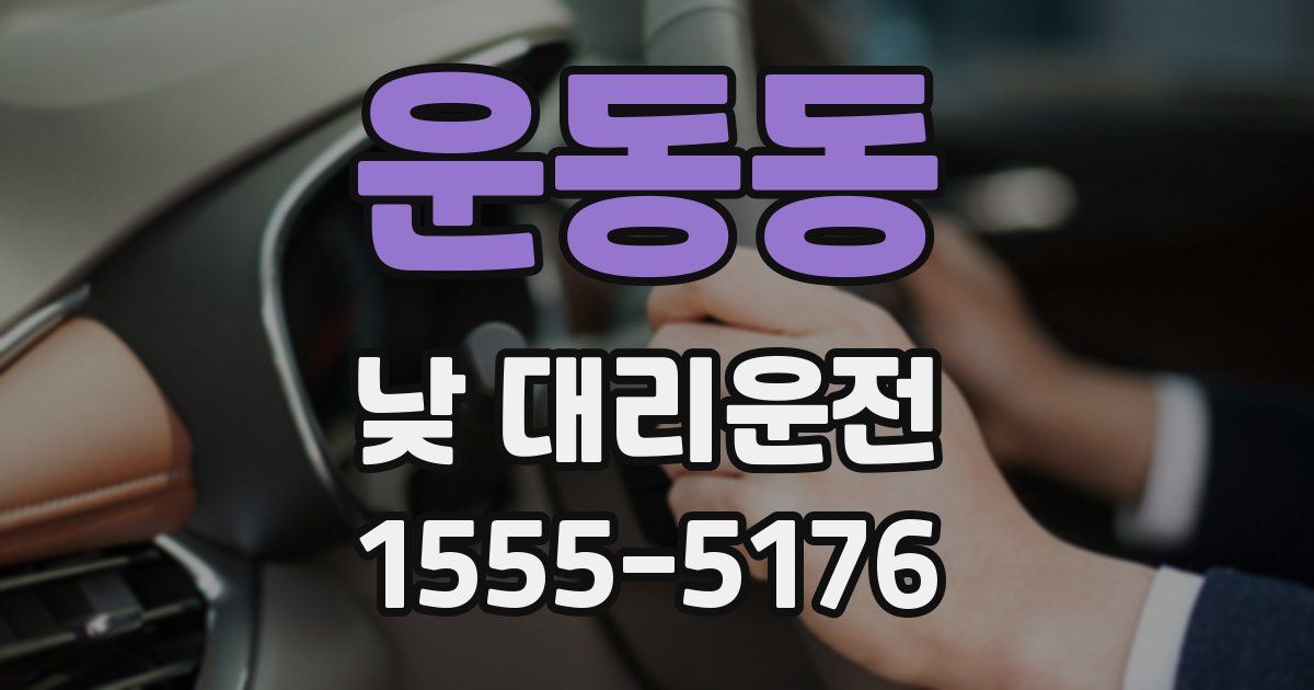 운동동 낮 대리운전