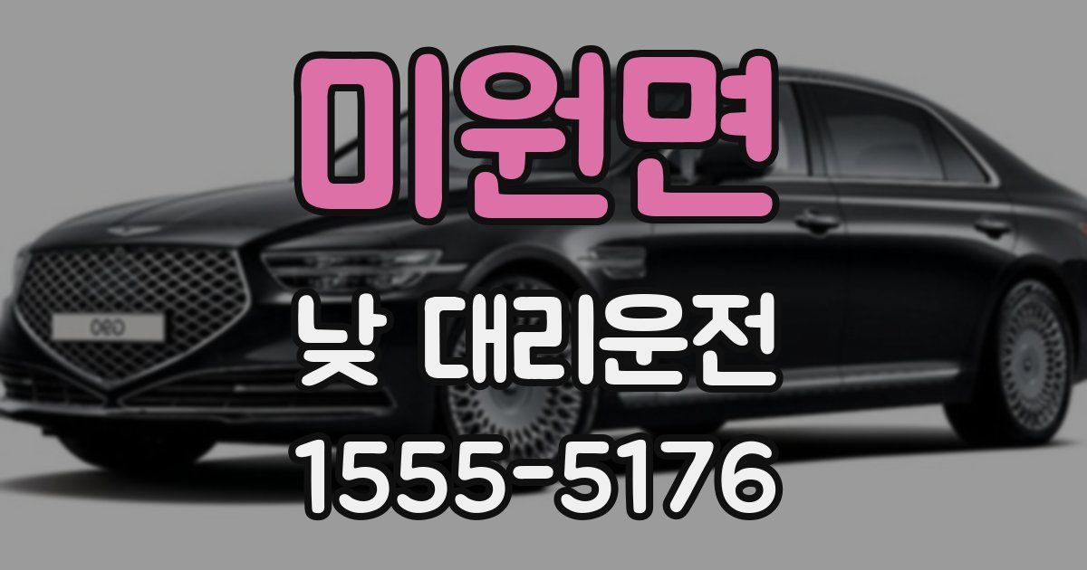 미원면 낮 대리운전