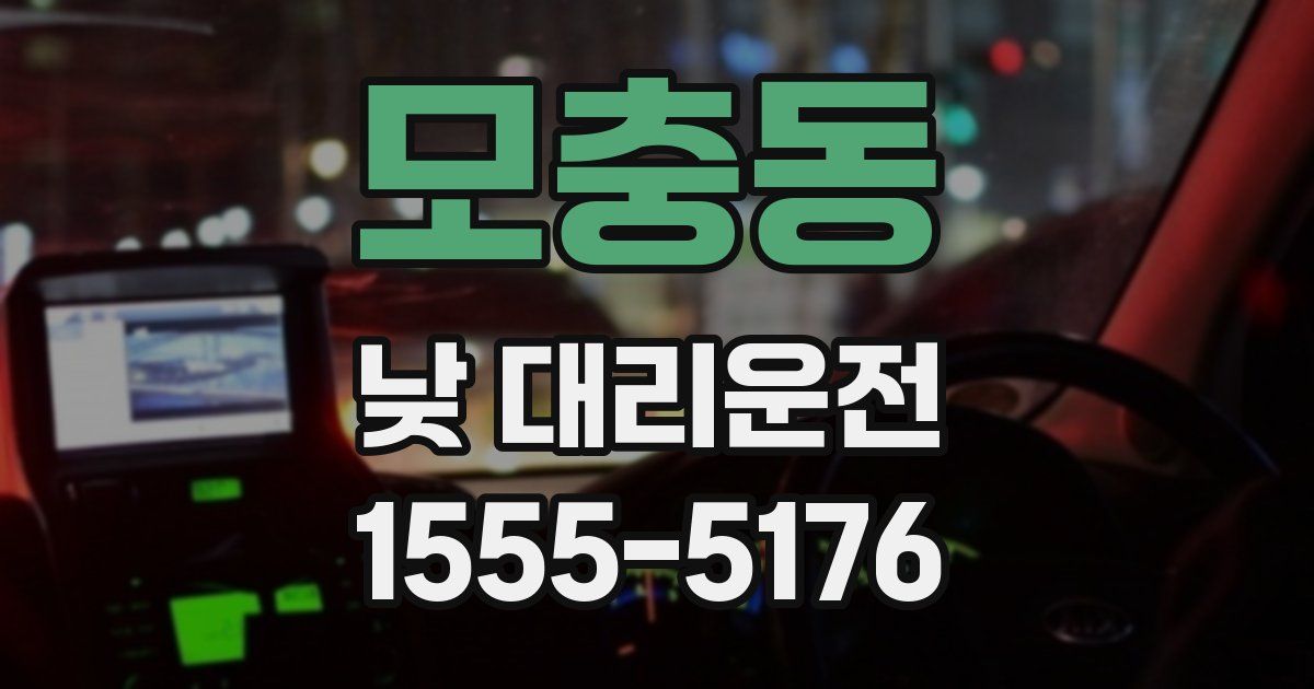 모충동 낮 대리운전