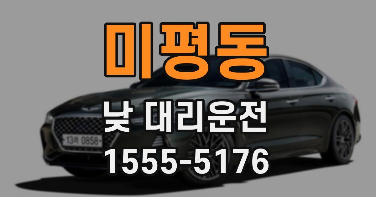 미평동 낮 대리운전
