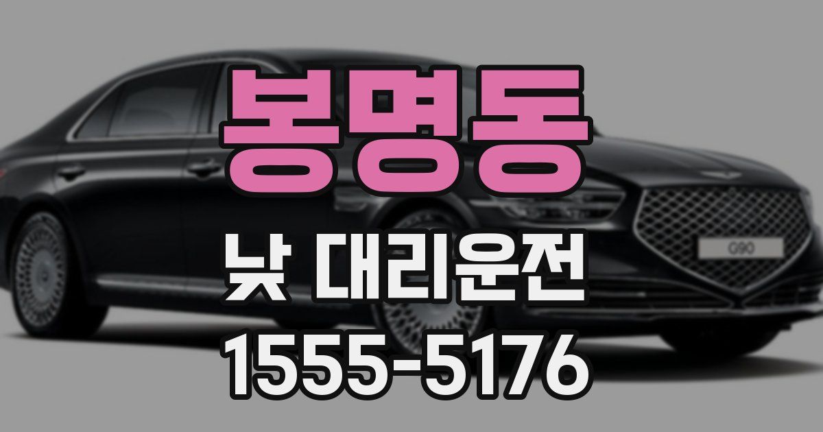 봉명동 낮 대리운전
