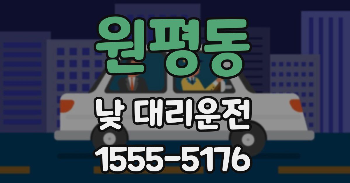 원평동 낮 대리운전