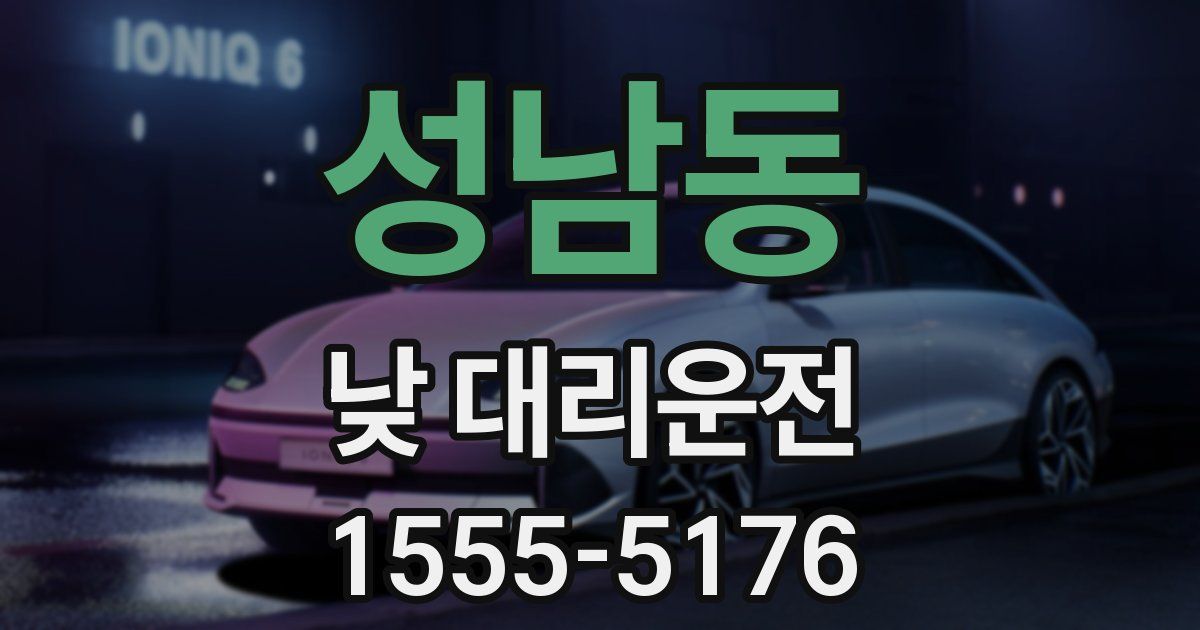 성남동 낮 대리운전