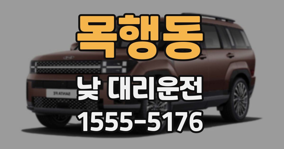 목행동 낮 대리운전