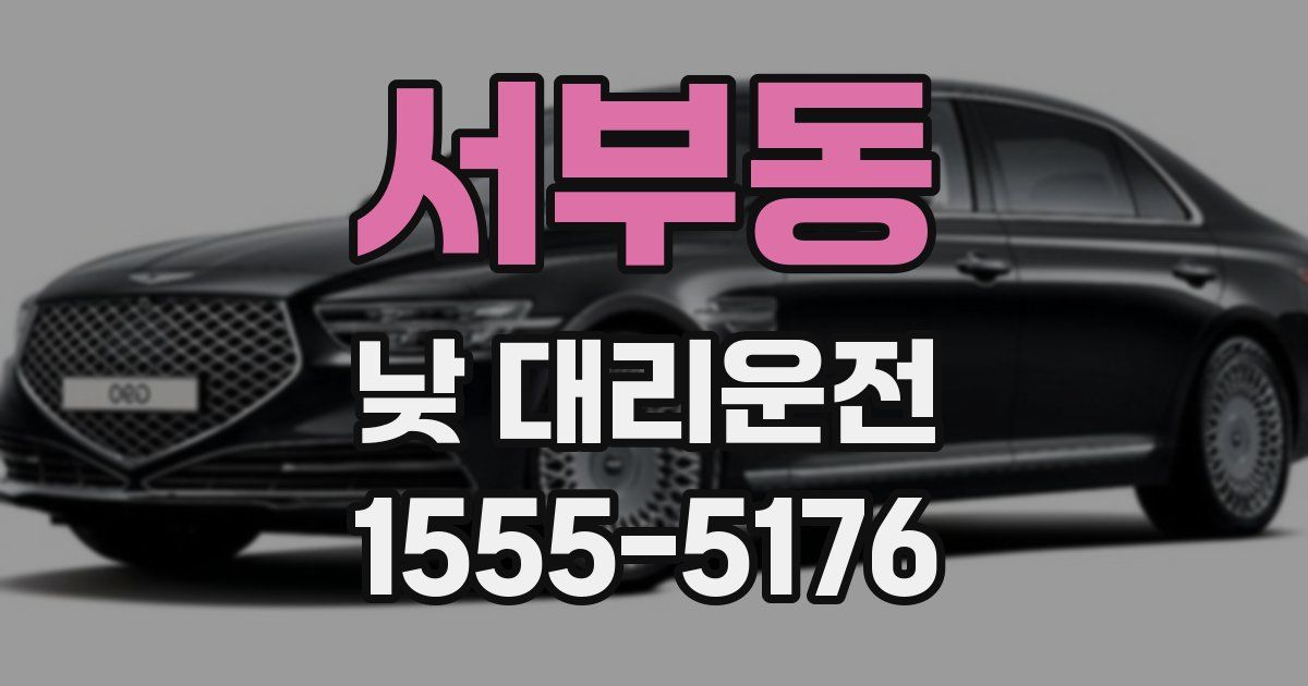 서부동 낮 대리운전