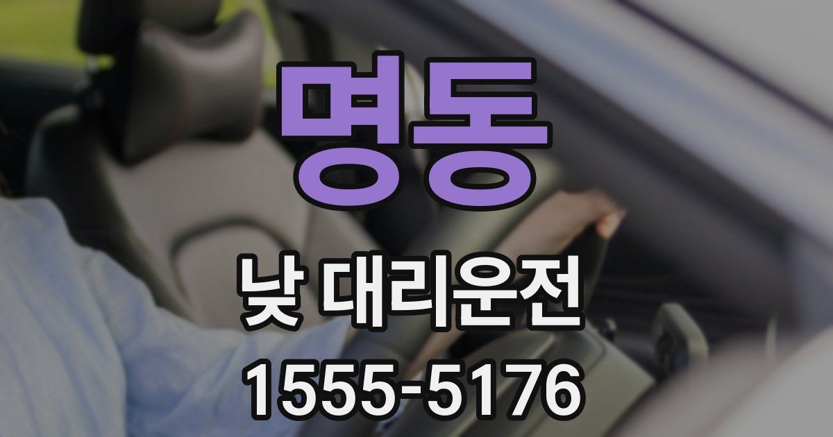 명동 낮 대리운전