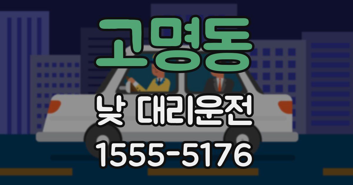 고명동 낮 대리운전