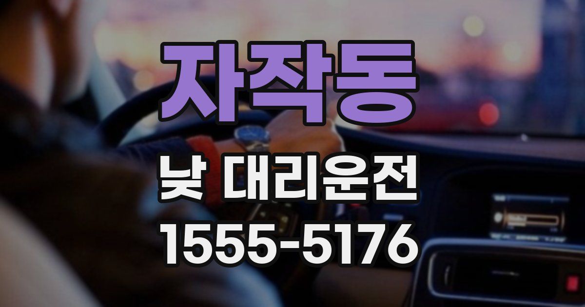 자작동 낮 대리운전