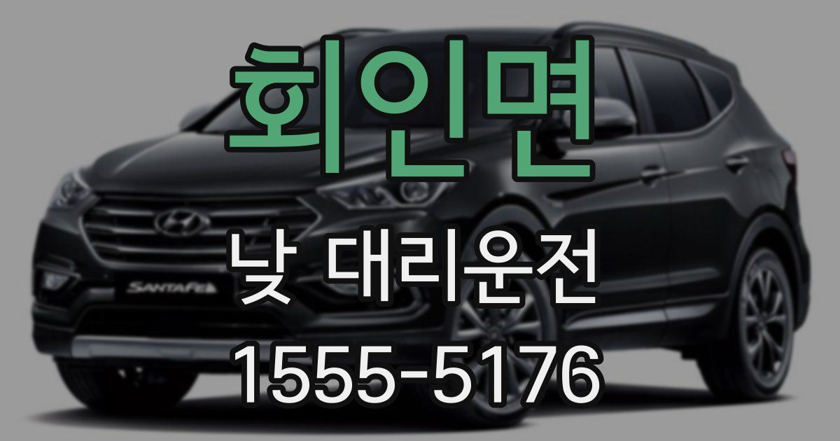 회인면 낮 대리운전