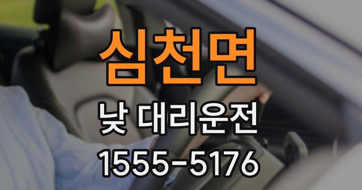 심천면 낮 대리운전