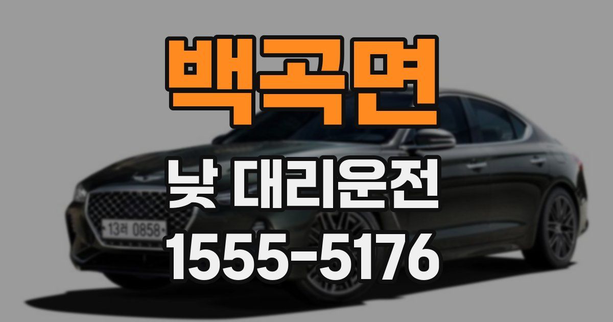 백곡면 낮 대리운전