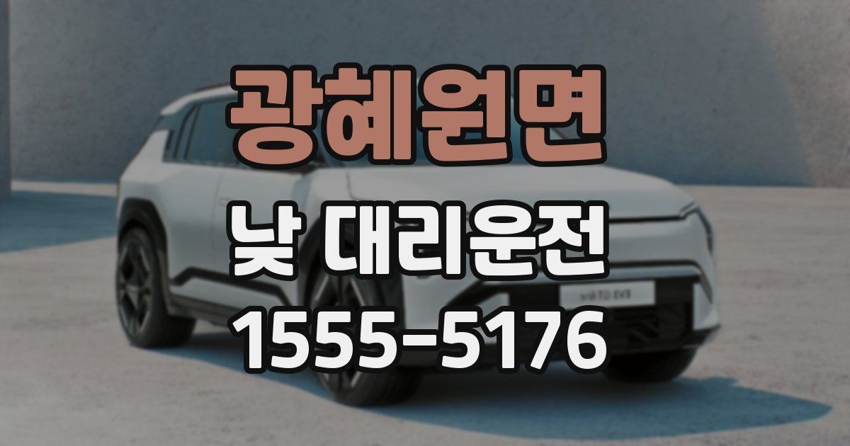 광혜원면 낮 대리운전