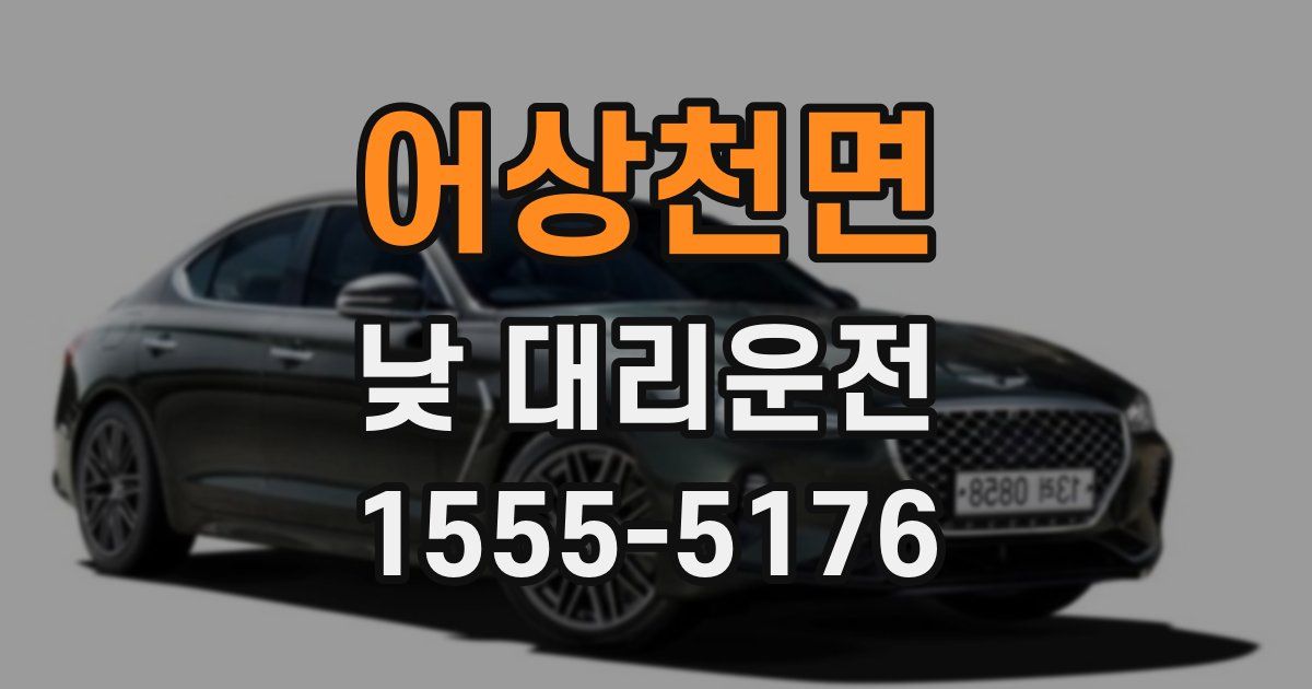어상천면 낮 대리운전