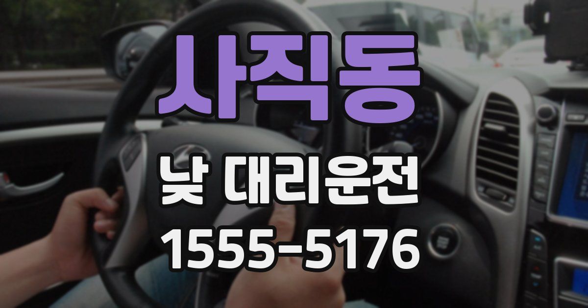 사직동 낮 대리운전