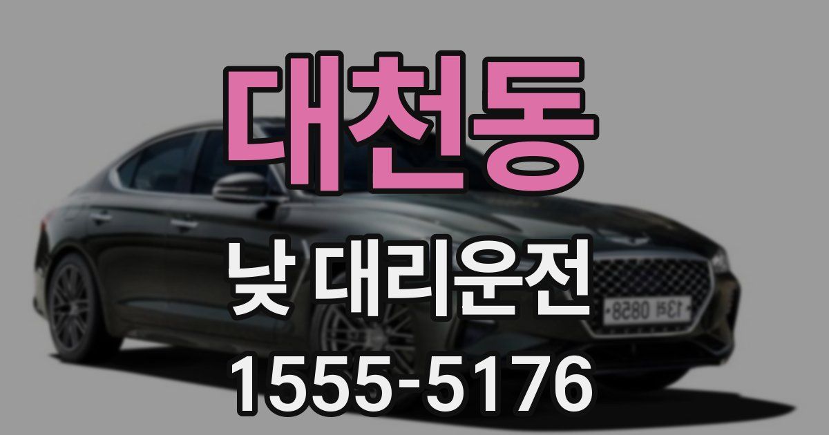 대천동 낮 대리운전