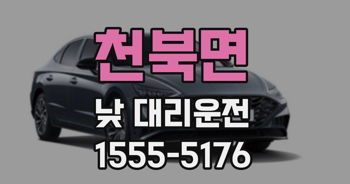 천북면 낮 대리운전