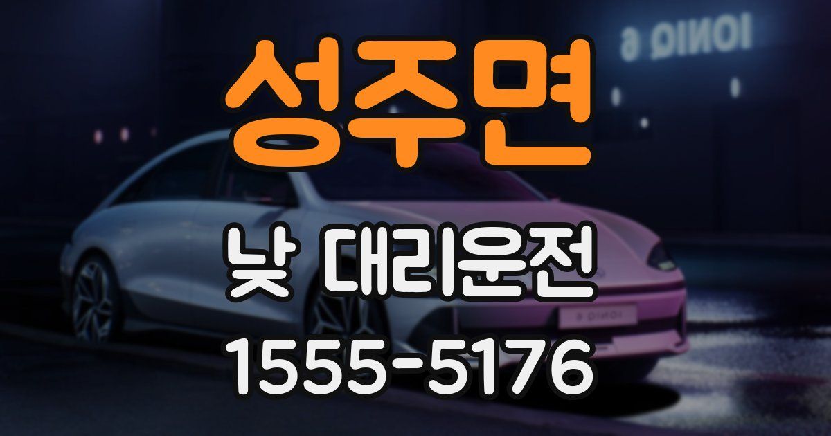 성주면 낮 대리운전