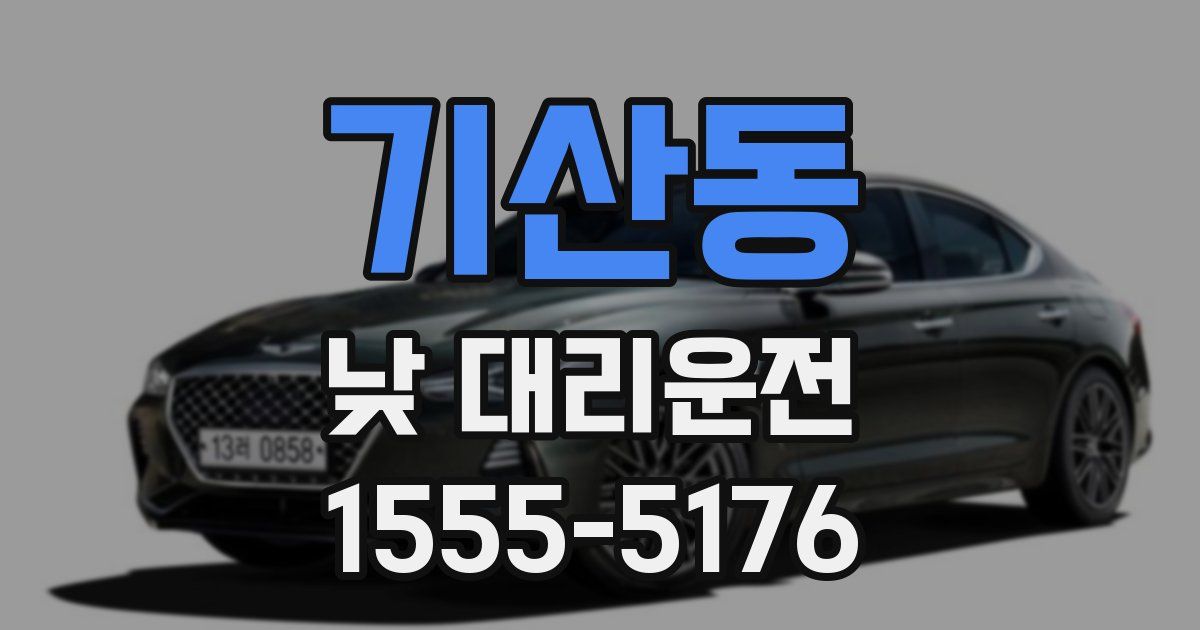 기산동 낮 대리운전