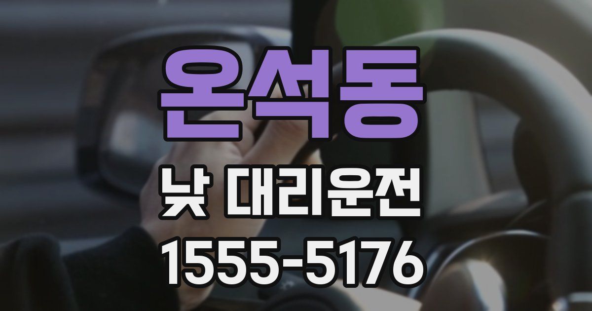 온석동 낮 대리운전
