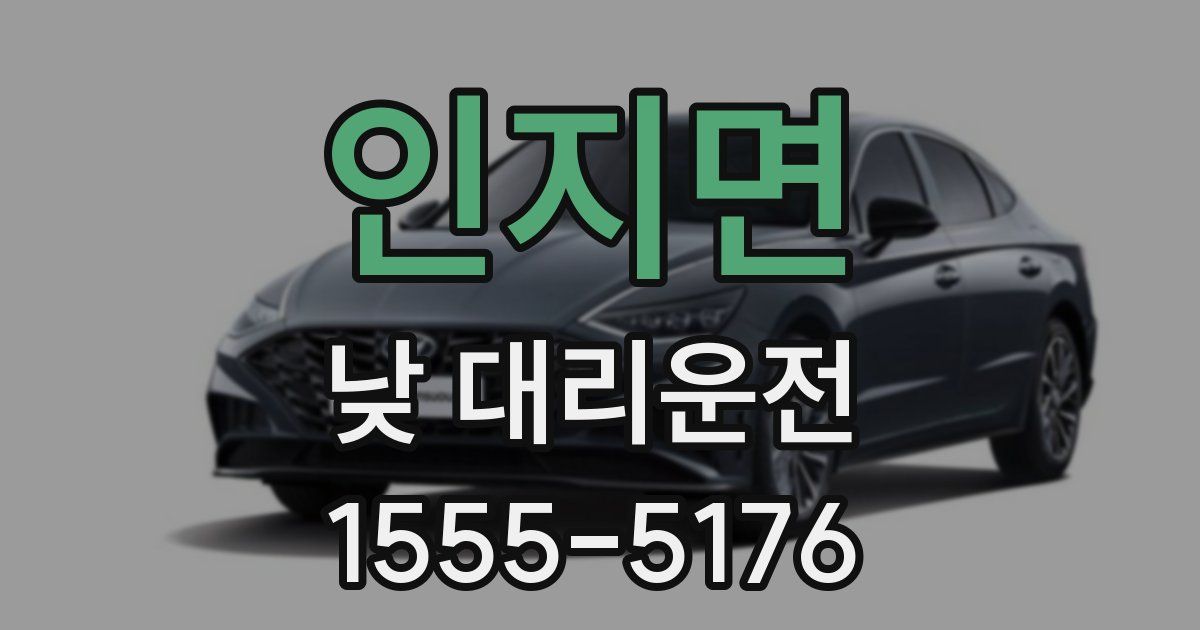 인지면 낮 대리운전