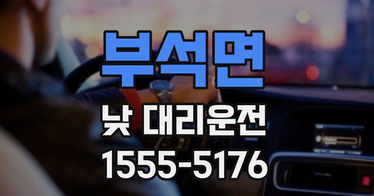 부석면 낮 대리운전