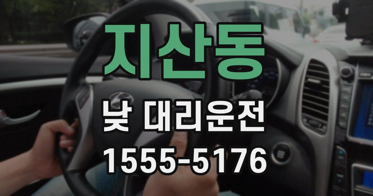 지산동 낮 대리운전