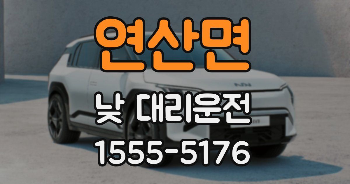 연산면 낮 대리운전